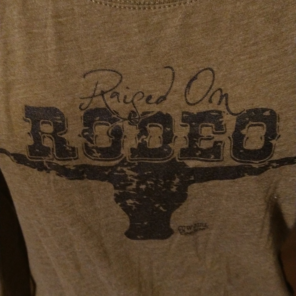 Cowgirl Couture "Raised on Rodeo" Fitted Long Sleeve Tee - Picture 2 of 4
